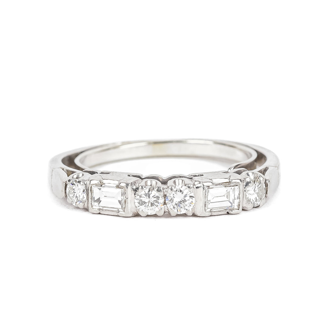 Platinum Diamond Half Band Ring