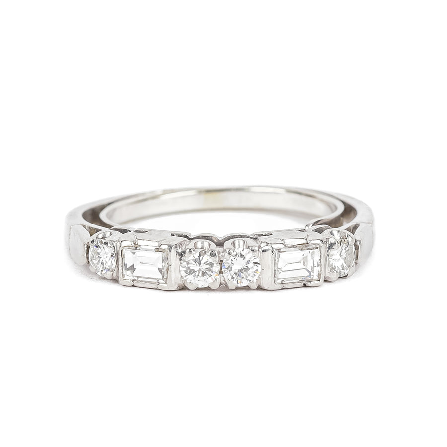 Platinum Diamond Half Band Ring