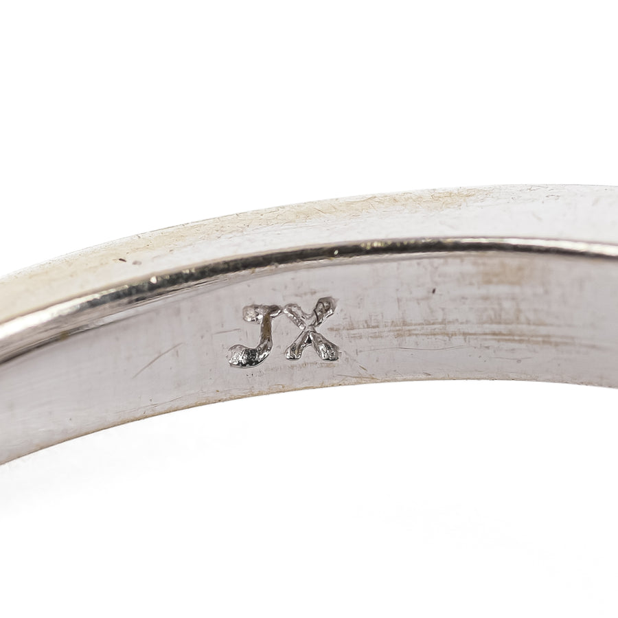 14K White Gold Pave Diamond Square Ring