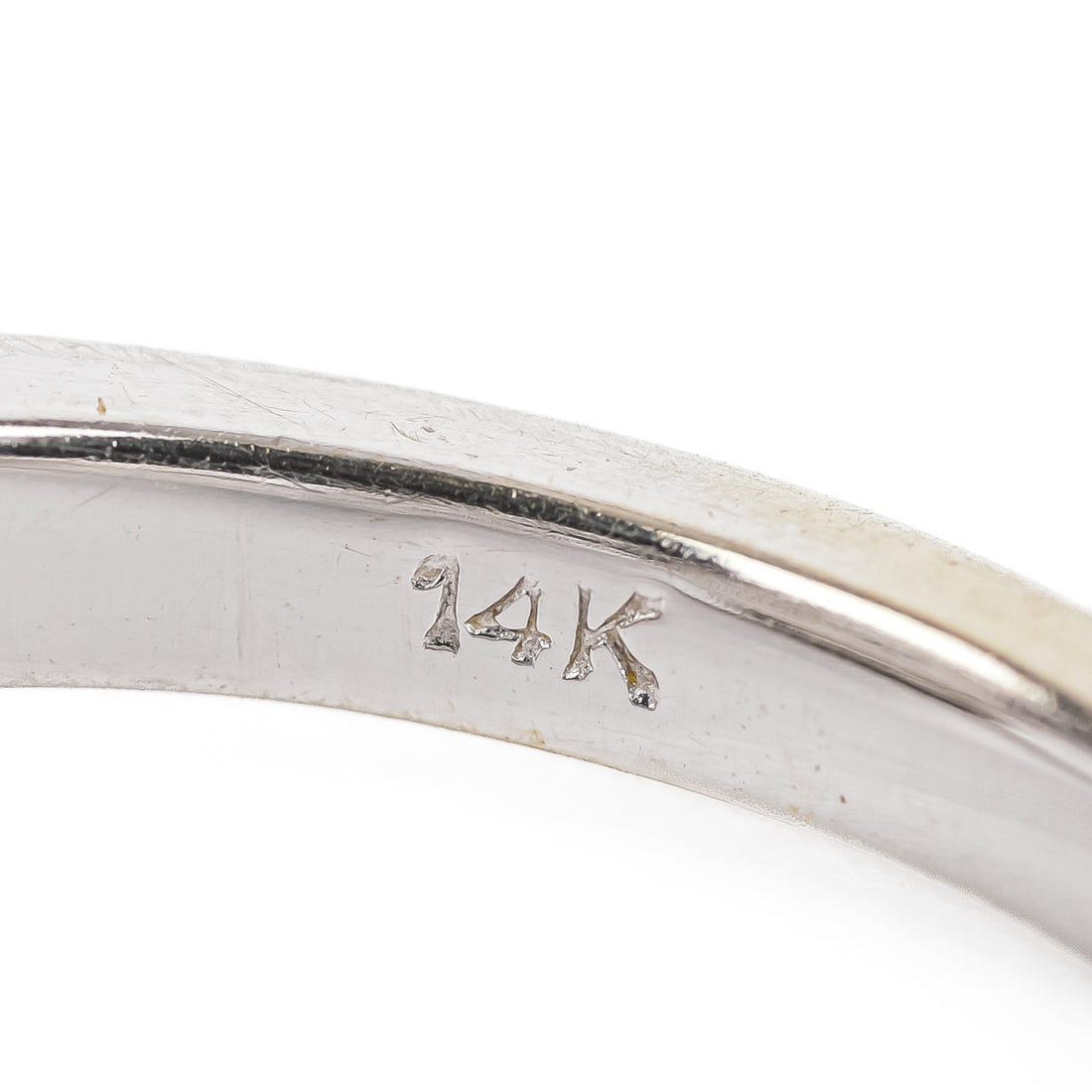 14K White Gold Pave Diamond Square Ring