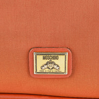 MOSCHINO Orange Nylon Leather Shoulder Bag