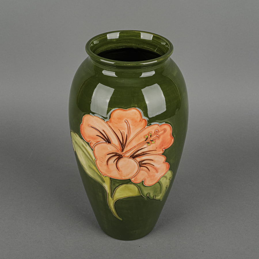 MOORCROFT Hibiscus Green Ground Vase