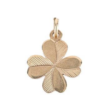 9K Yellow Gold Four Leaf Clover Pendant