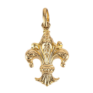 18K Yellow Gold Fleur de Lis Pendant
