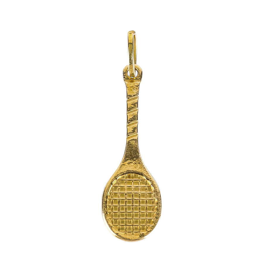 18K Yellow Gold Racket Pendant
