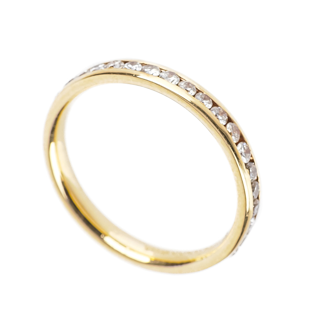 14K Yellow Gold Channel Set Diamond Eternity Band