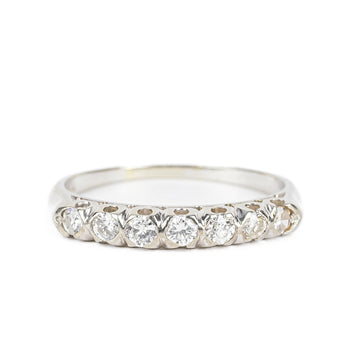 18K White Gold Diamond Half Band