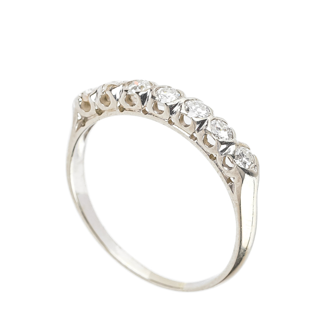 18K White Gold Diamond Half Band
