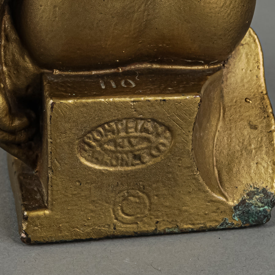 POMPEIAN BRONZE CO Paul Herzel American Indian Bookends