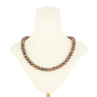 10K Yellow Gold Clasp Bronze Fresh Water Pearl Necklace
