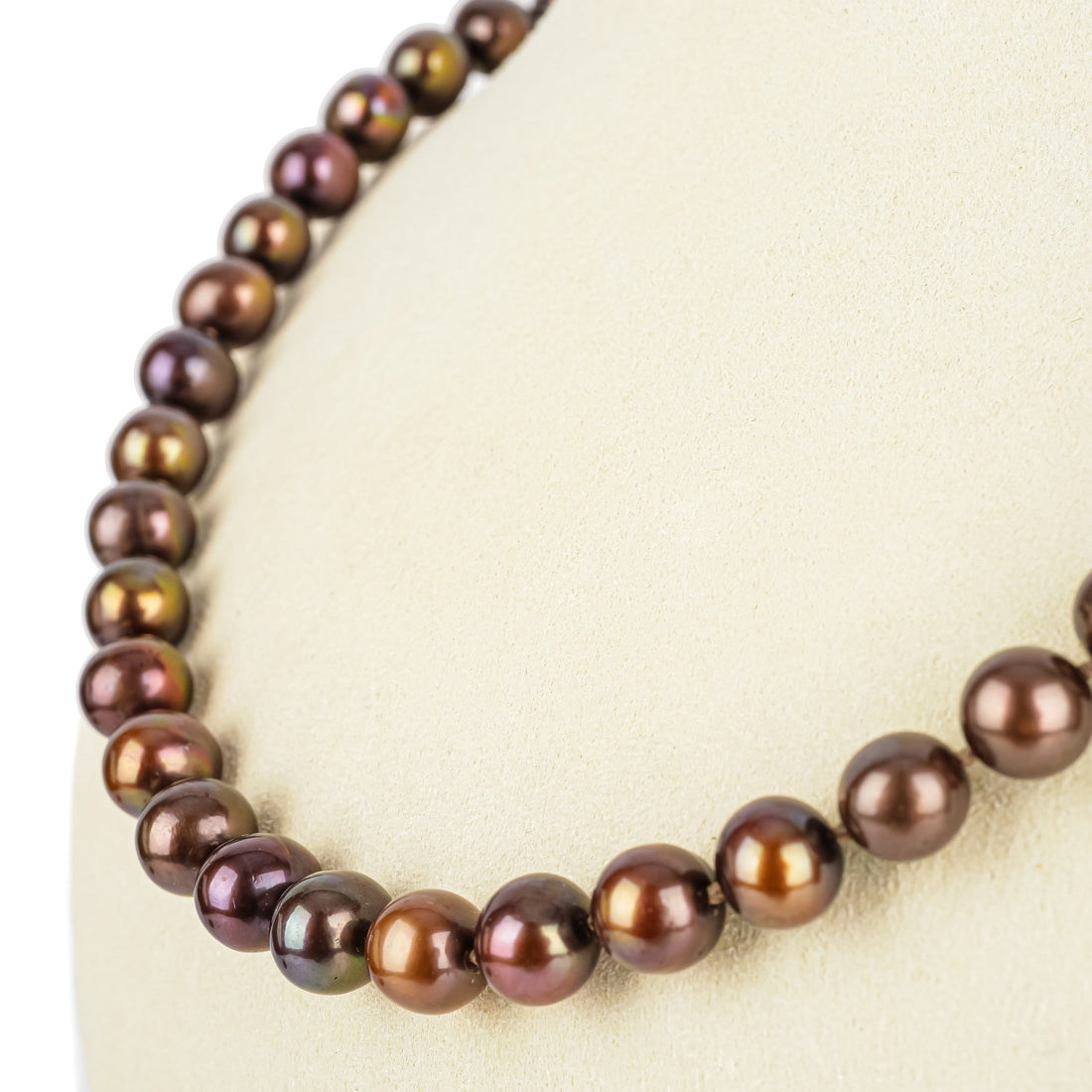 10K Yellow Gold Clasp Bronze Fresh Water Pearl Necklace