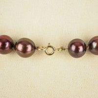 10K Yellow Gold Clasp Bronze Fresh Water Pearl Necklace