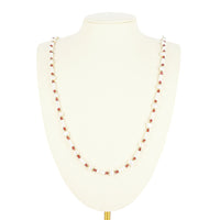 14K Yellow Gold Bead & Freshwater Pearl & Garnet