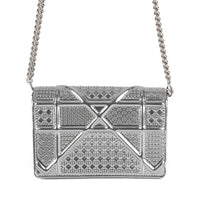 DIOR Silver Leather Microcannage Diorama Baby Flap Bag