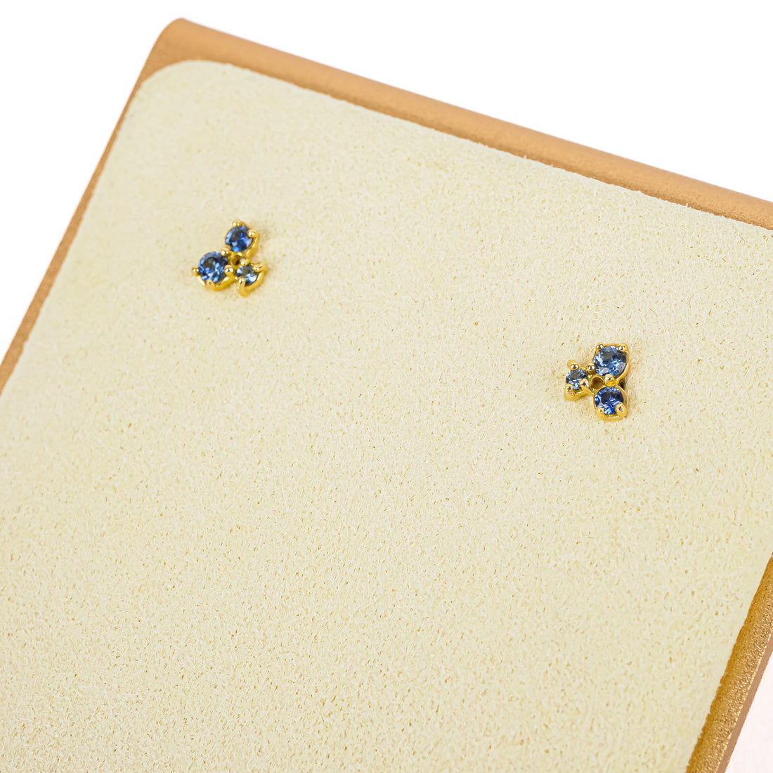 ANNE SPORTUN 18K Yellow Gold Sapphire Trio Studs