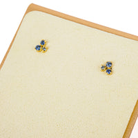 ANNE SPORTUN 18K Yellow Gold Sapphire Trio Studs