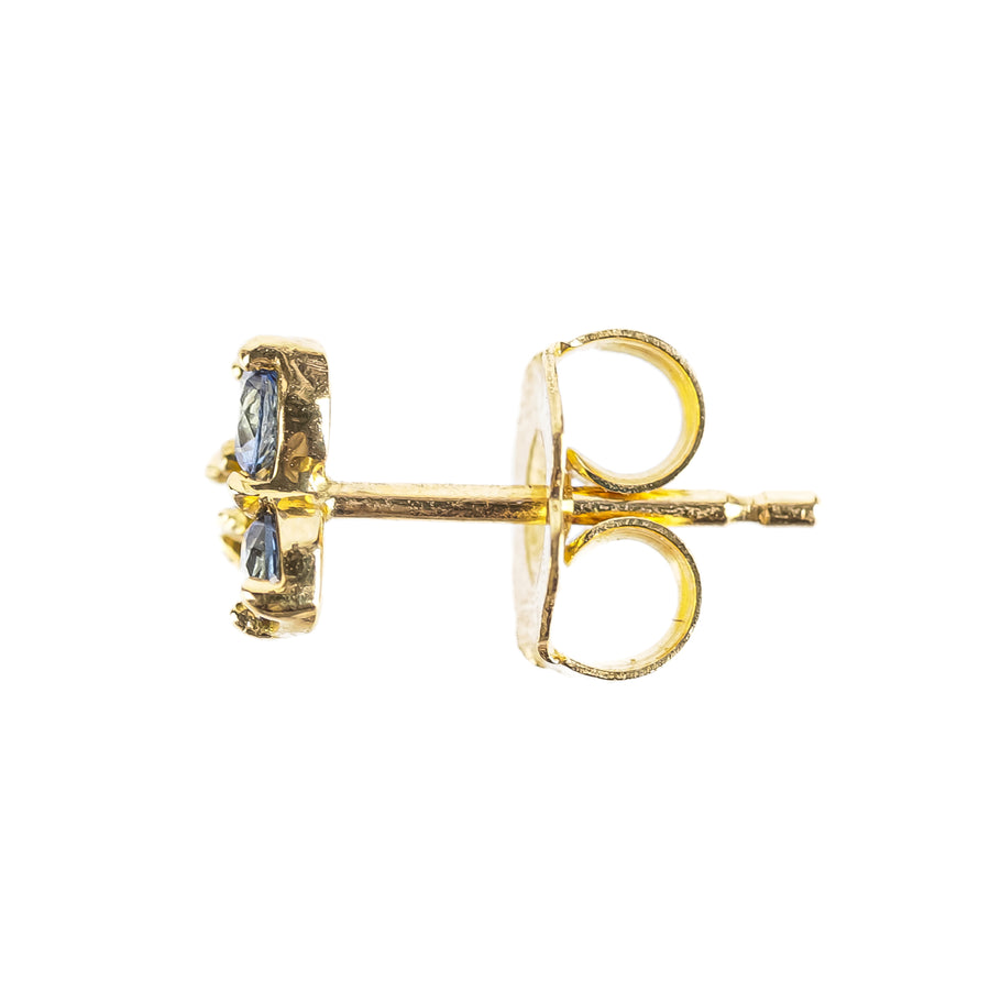 ANNE SPORTUN 18K Yellow Gold Sapphire Trio Studs