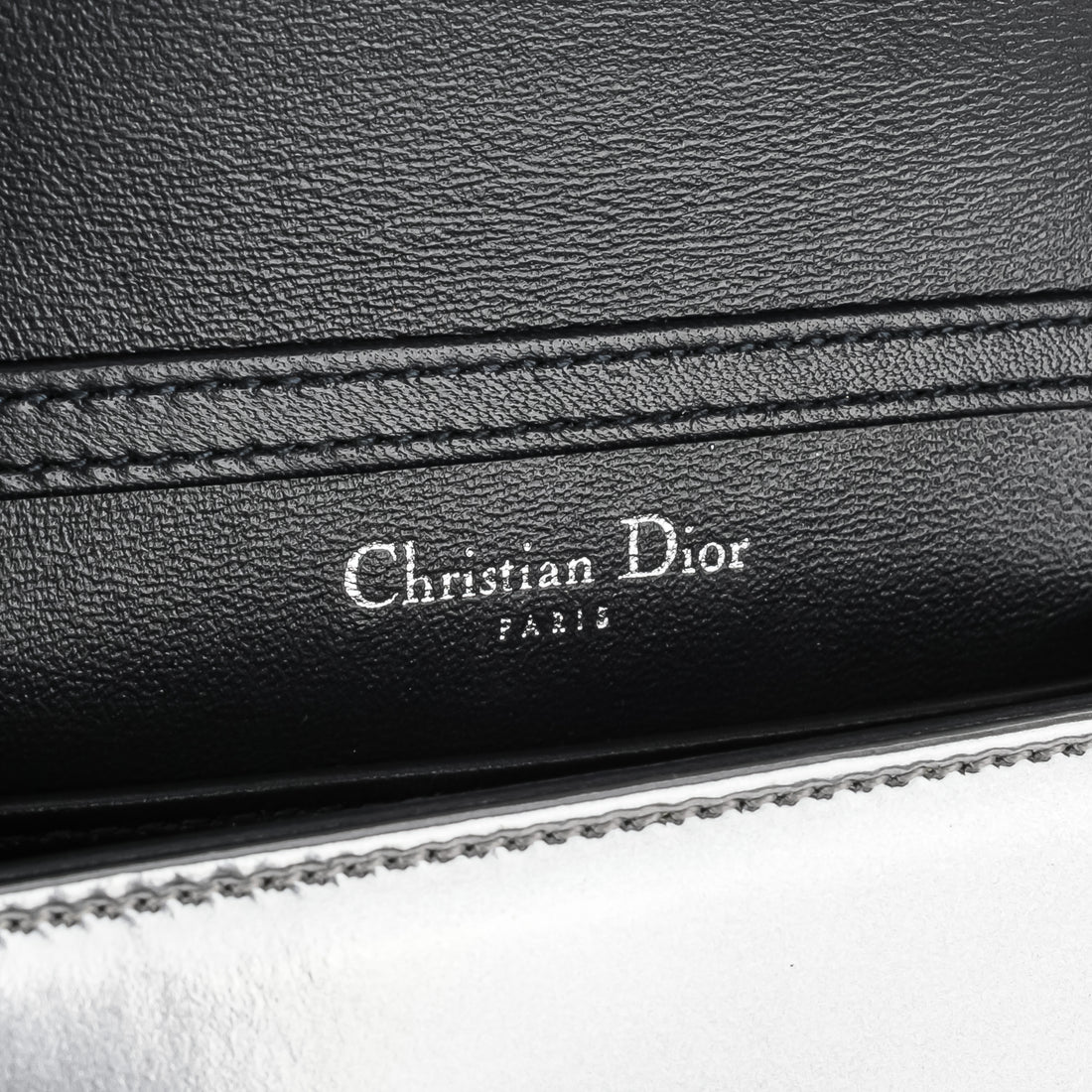 DIOR Silver Leather Microcannage Diorama Baby Flap Bag