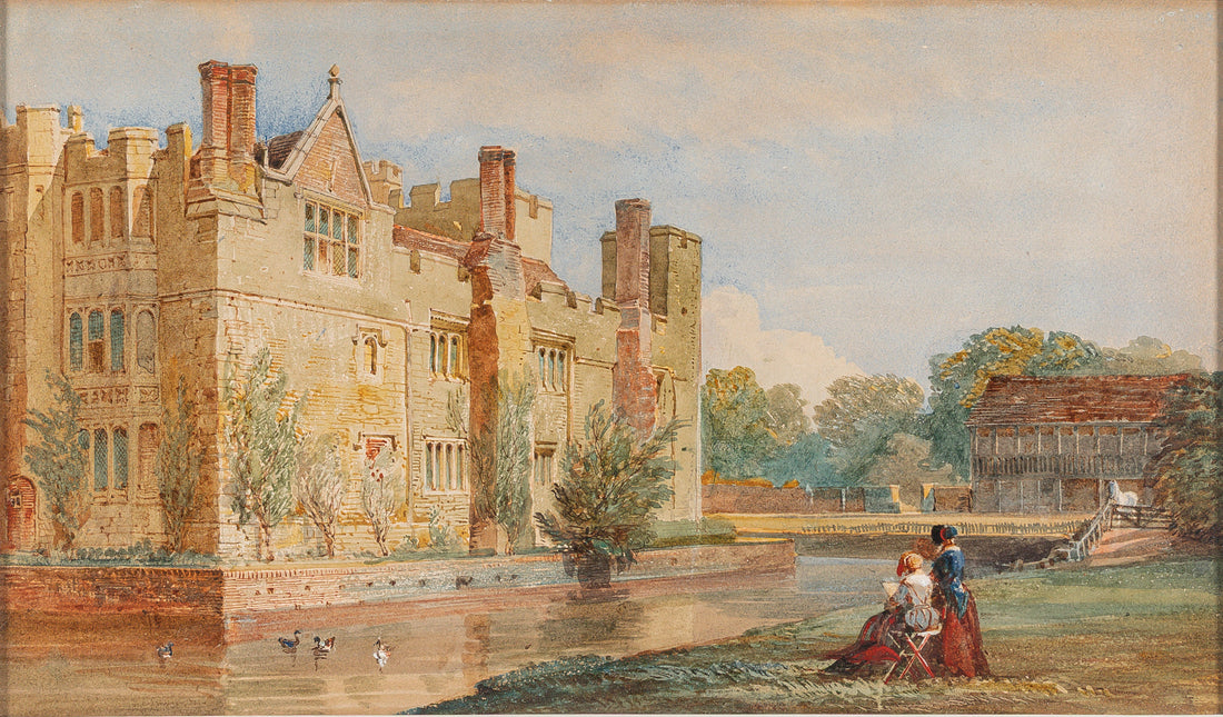After George Cattermole (British 19th C) Moated Manor House