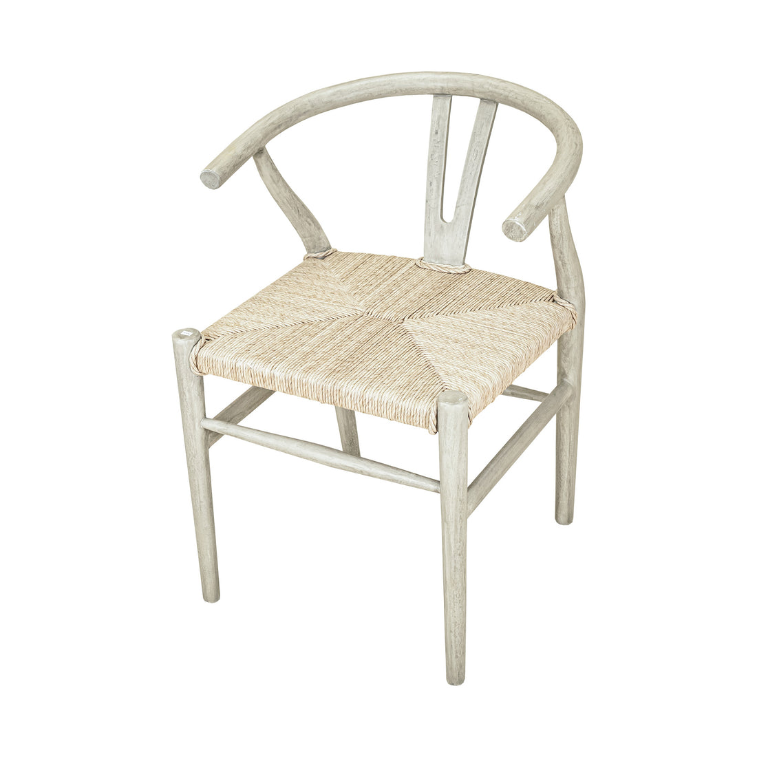 Grey Klismos Style Chair With Rush Seat