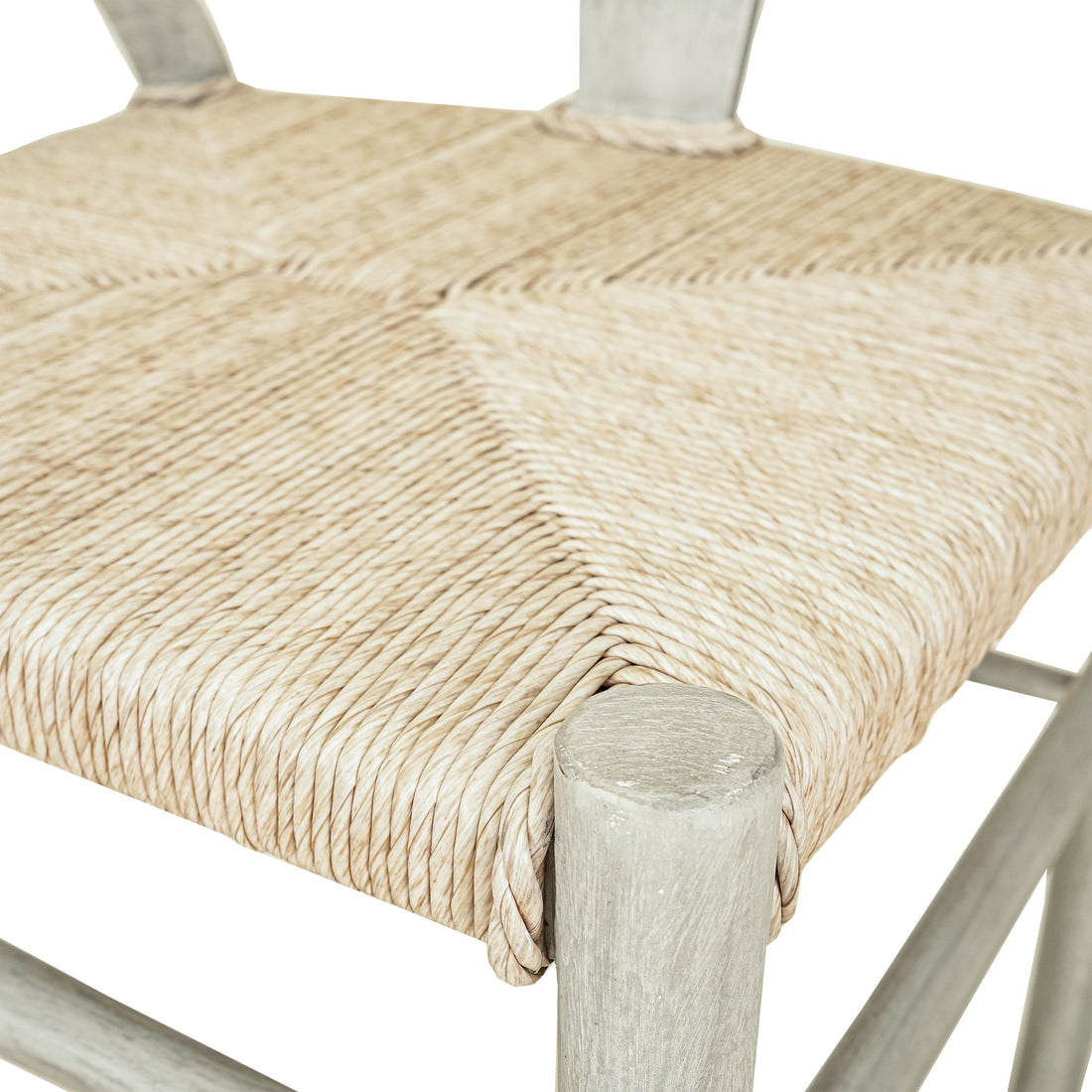 Grey Klismos Style Chair With Rush Seat