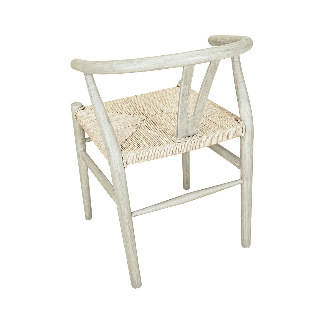 Grey Klismos Style Chair With Rush Seat
