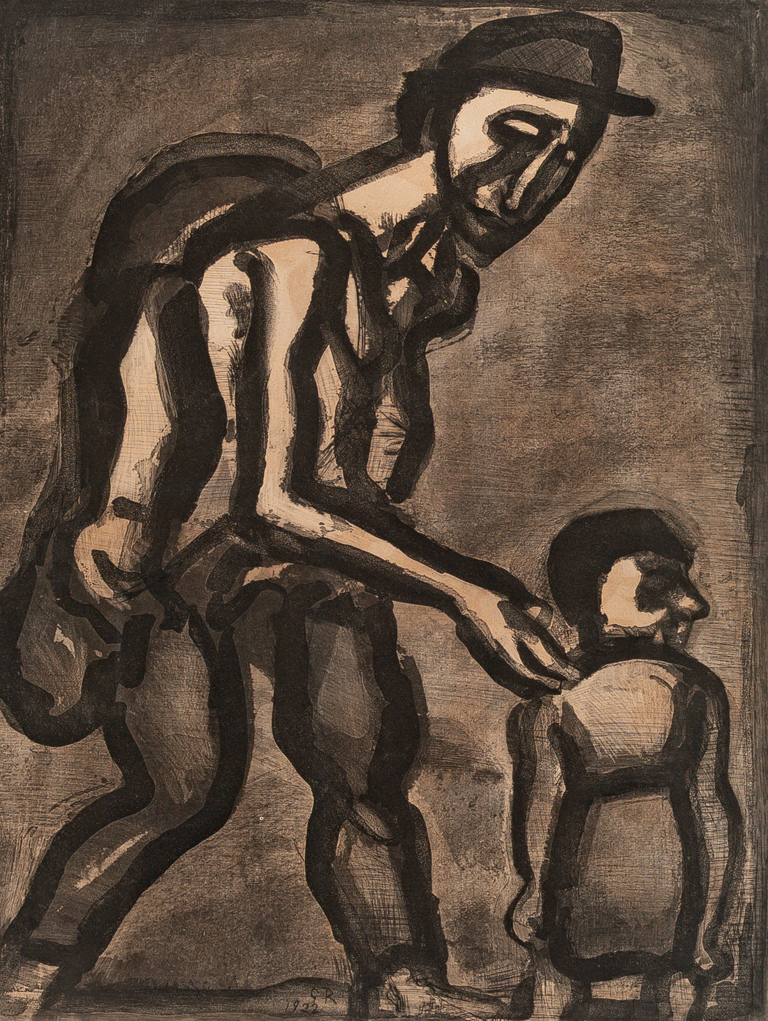 Georges Rouault (French 1871-1958) "Se refugie en ton coeur va nupieds de malheur"