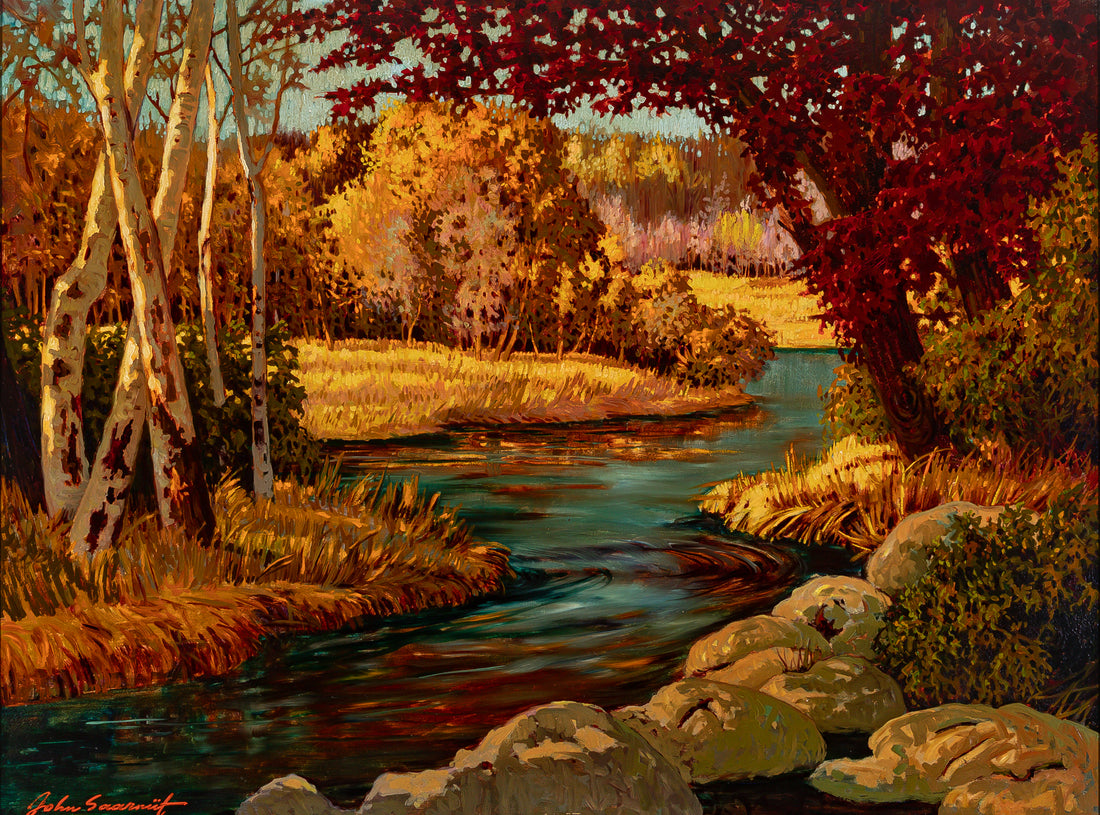 John Saarniit (Canadian 1909-1982) Forest View With Stream