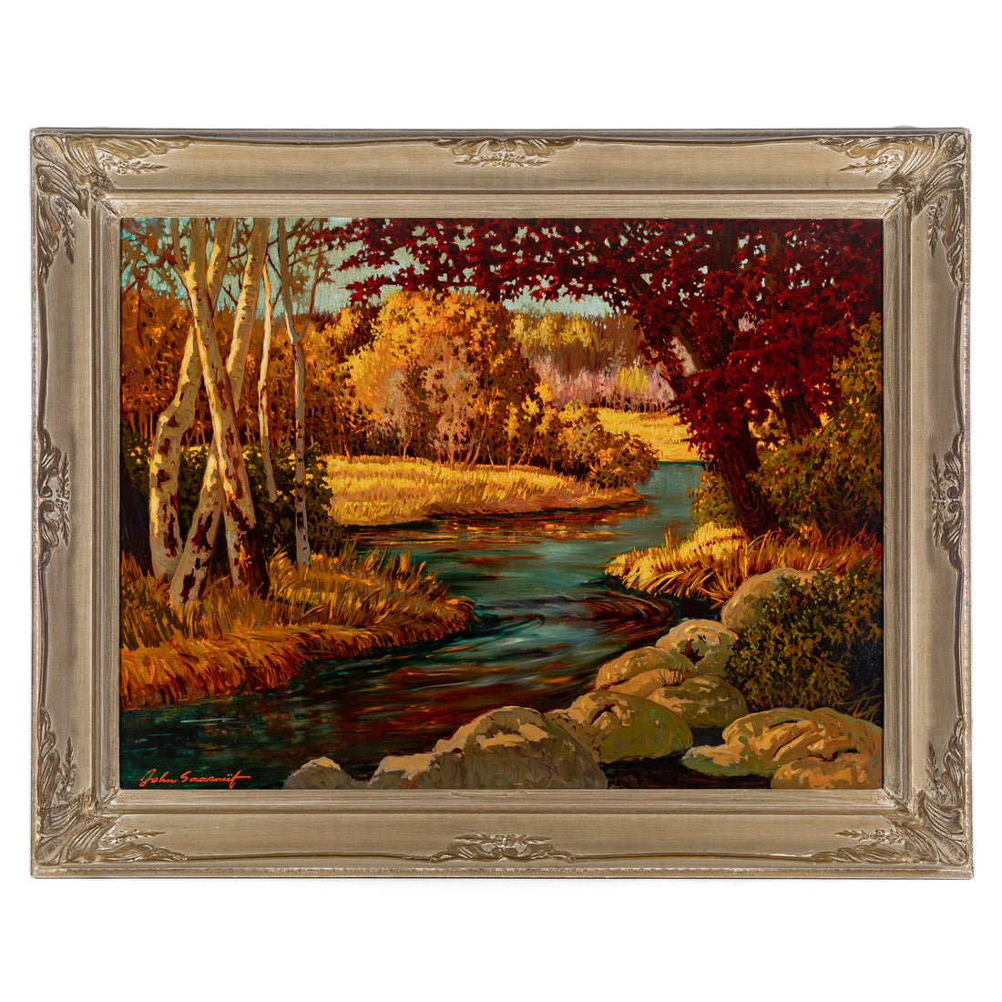 John Saarniit (Canadian 1909-1982) Forest View With Stream