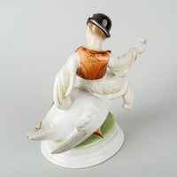 HEREND Figurine Small Boy Riding a Goose 5515