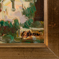 G. Bersa Seaside Village Scene Oil On Board