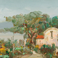 G. Bersa Seaside Village Scene Oil On Board