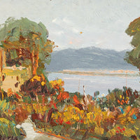 G. Bersa Seaside Village Scene Oil On Board
