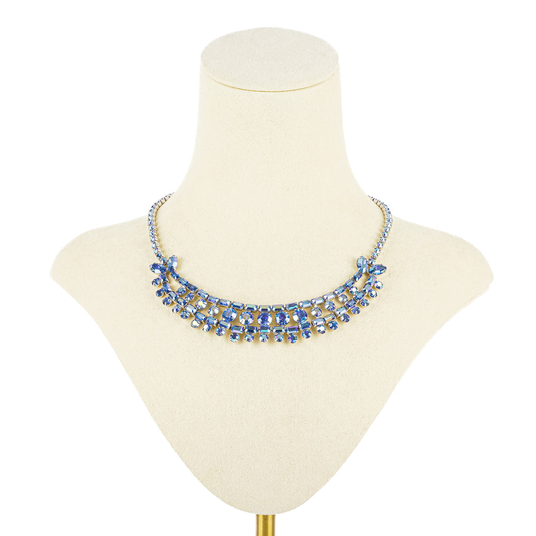SHERMAN Necklace - Blue Rhinestone Colarette
