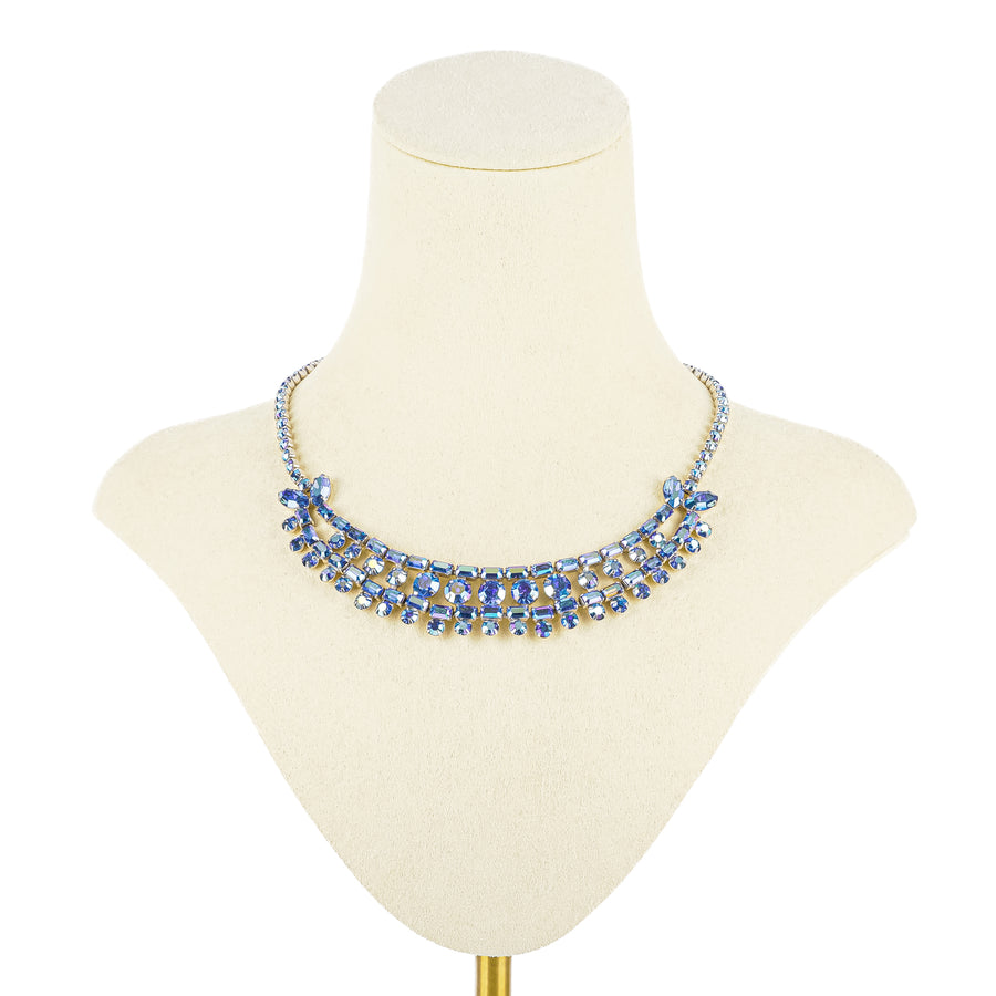 SHERMAN Necklace - Blue Rhinestone Colarette