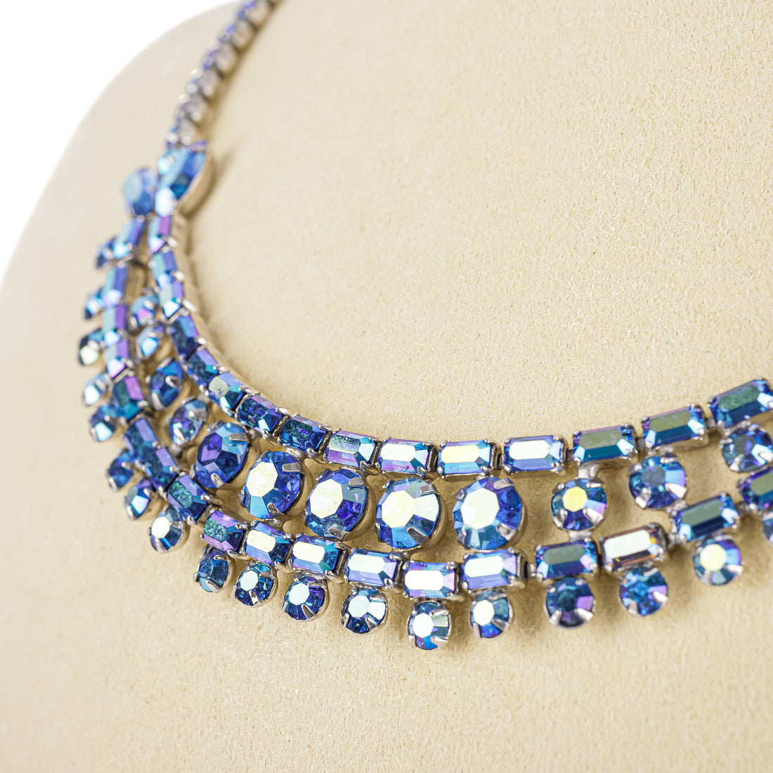 SHERMAN Necklace - Blue Rhinestone Colarette