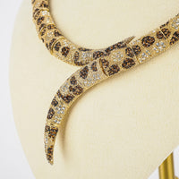 LE COUTURIER BOUCHER Gold Tone Bronze White Rhinestone Duo