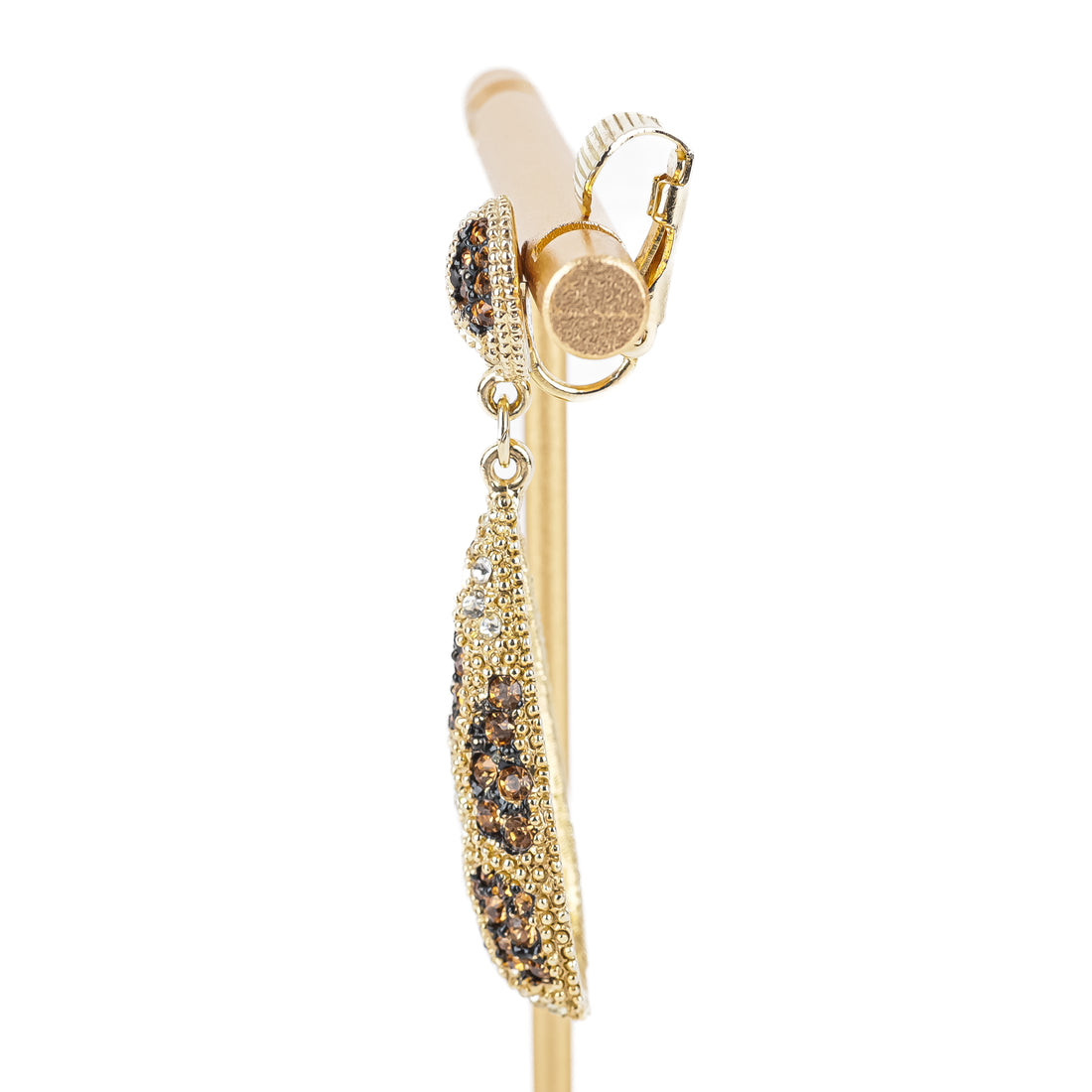 LE COUTURIER BOUCHER Gold Tone Bronze White Rhinestone Duo