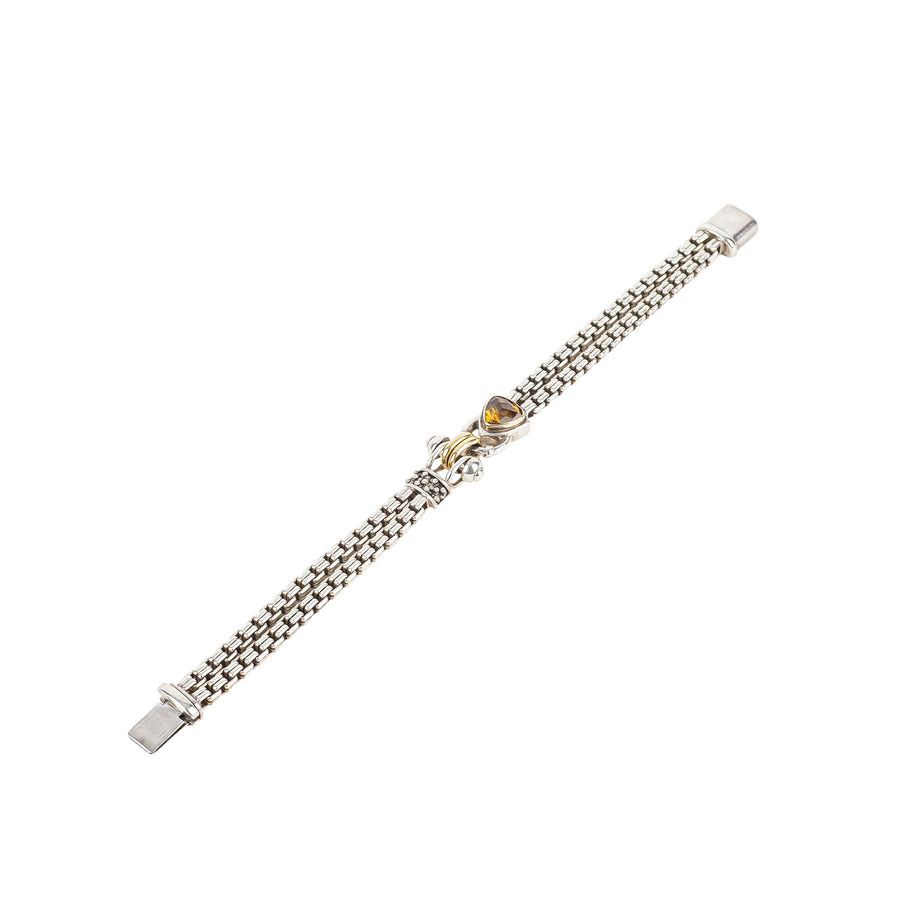 MICHAEL DAWKINS Sterling Two Strand Citrine Bracelet
