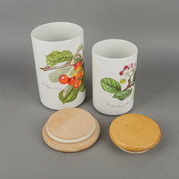 PORTMEIRION Pomano Canister Set - Wooden Lids Set of 4 - 8pcs