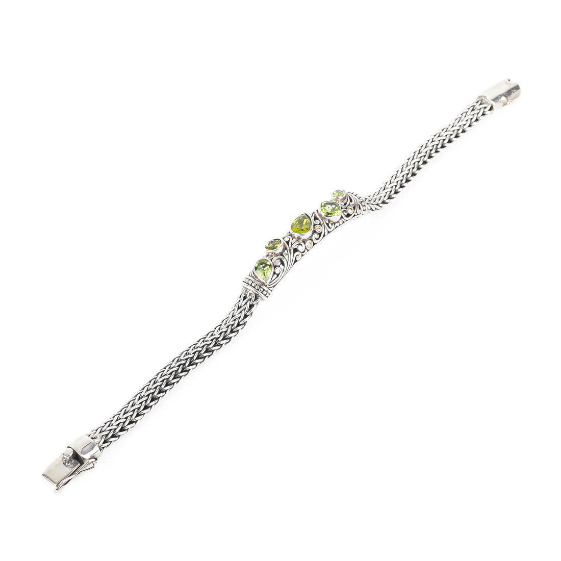 SAMUEL B 18K & Sterling Peridot Bracelet