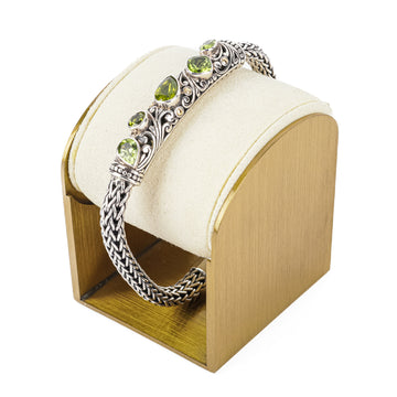 SAMUEL B 18K & Sterling Peridot Bracelet