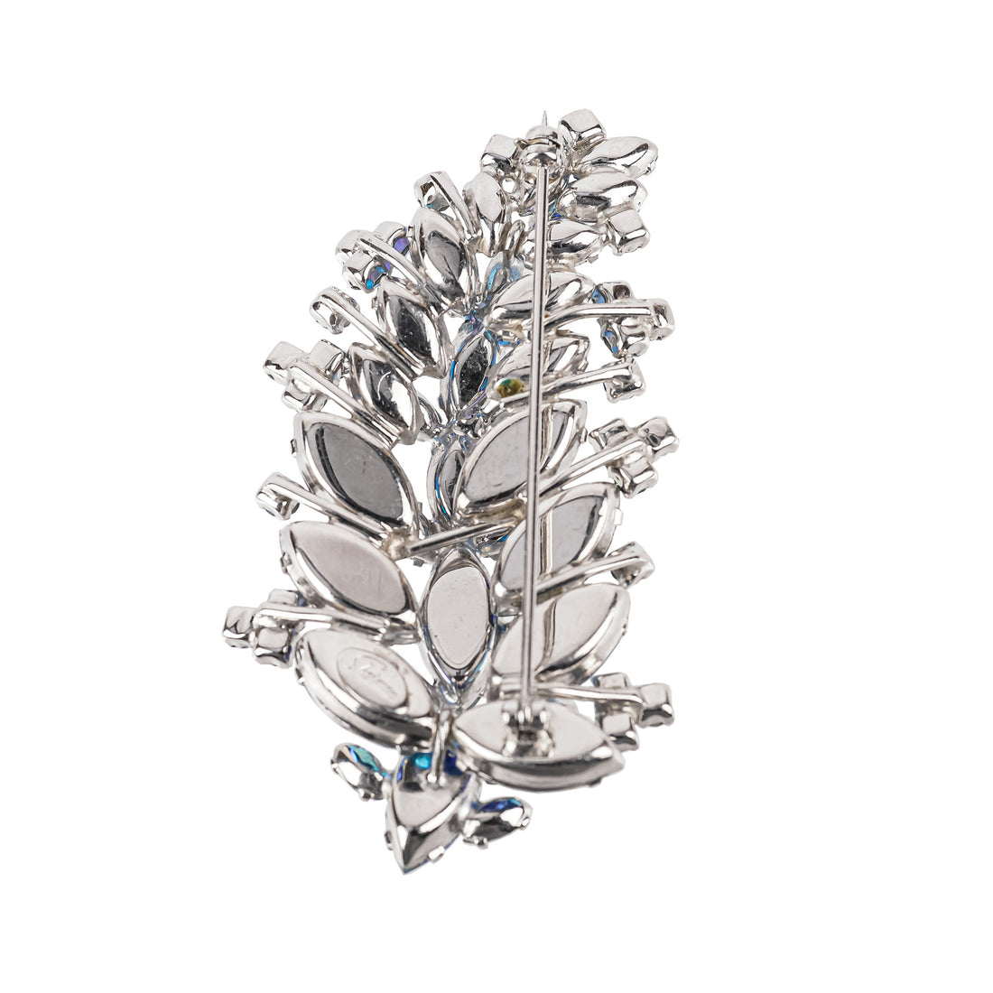 SHERMAN Brooch - Blue Rhinestone Branch Spray