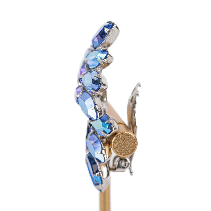 SHERMAN Clips - Blue Rhinestone Ear Climber