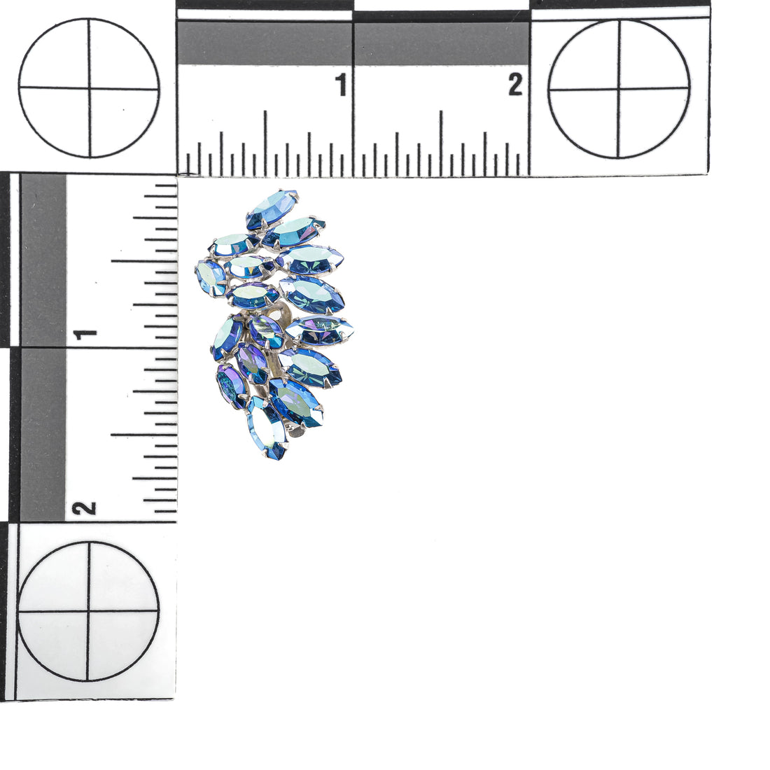 SHERMAN Clips - Blue Rhinestone Ear Climber