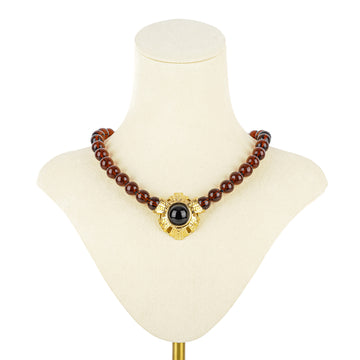SWAROVSKI Gold Tone Brown Bead Necklace