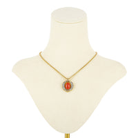 CHRISTIAN DIOR Gold Tone Faux Coral Rhinestone Neckace