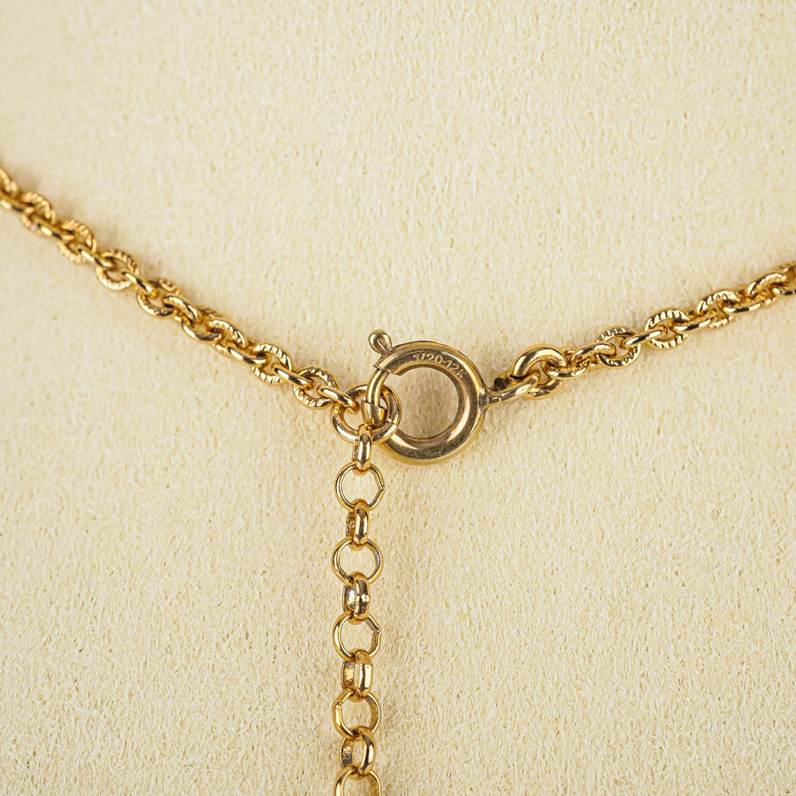CHRISTIAN DIOR Gold Tone Faux Coral Rhinestone Neckace