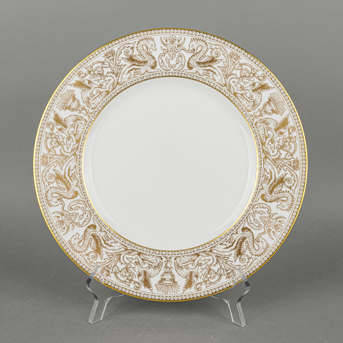 WEDGWOOD Florentine Gold W4219 Dinner Plates Set of 7