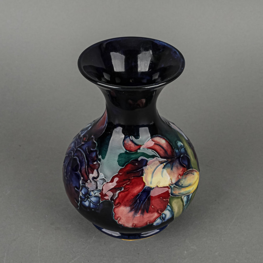 MOORCROFT Orchid Blue Ground Vase